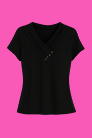 Fashion Women T Shirt Solid Color