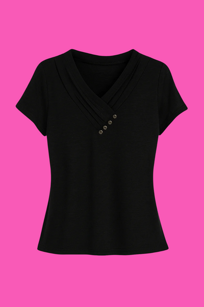 Fashion Women T Shirt Solid Color