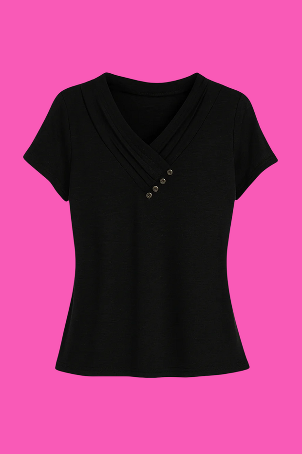 Fashion Women T Shirt Solid Color