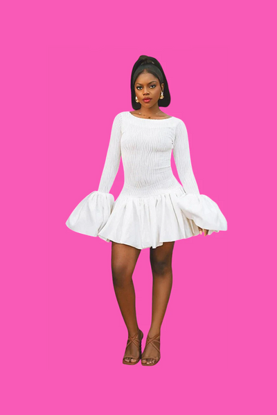 Woman Long Sleeved A-line Dress