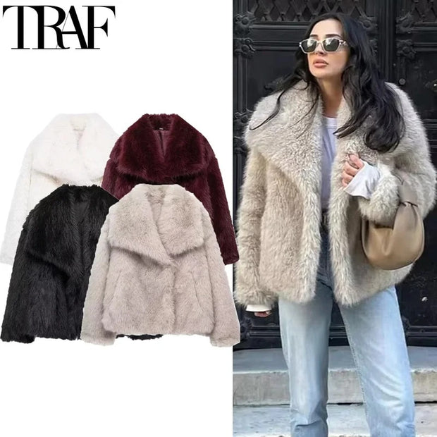 Woman Autumn Winter Faux Coat