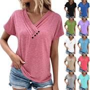 Fashion Women T Shirt Solid Color