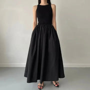  New Summer Simple Elegant Black Long Dress