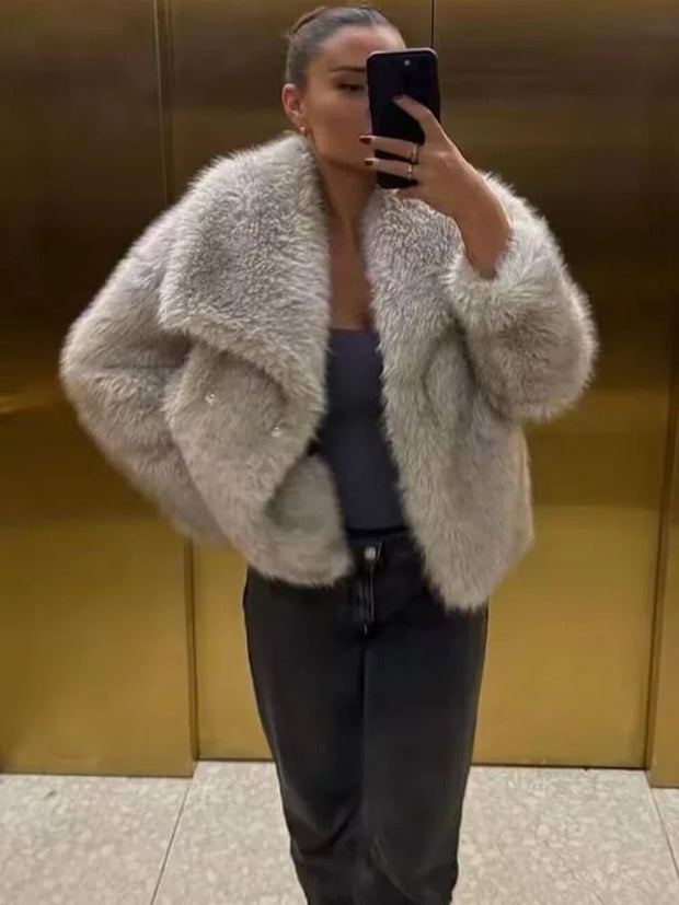 Woman Autumn Winter Faux Coat