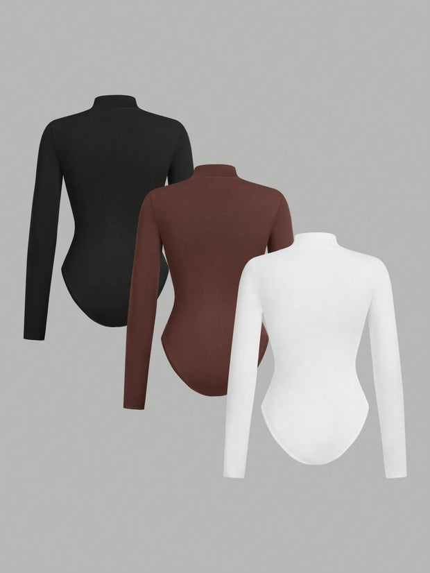women's high neck long sleeve leggings