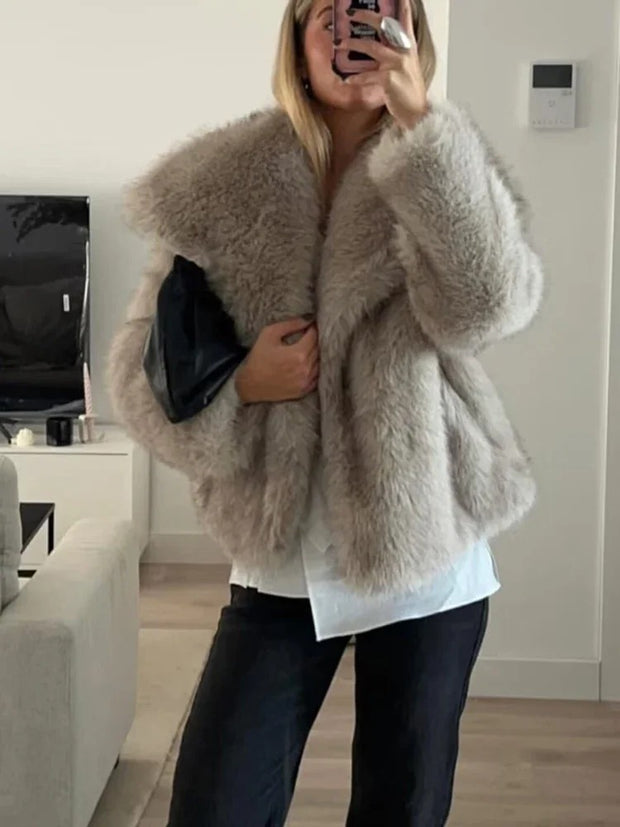 Woman Autumn Winter Faux Coat