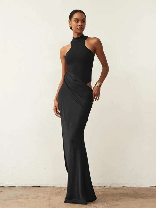 JULISSA MO Satin Sexy Hollow Mini Dress