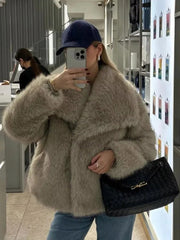 Woman Autumn Winter Faux Coat