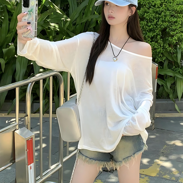 Sexy Sheer Baggy T-shirt for Women