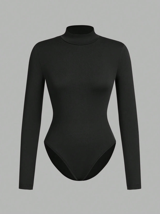 women's high neck long sleeve leggings