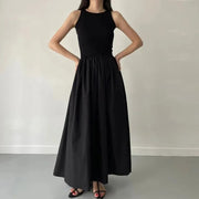  New Summer Simple Elegant Black Long Dress