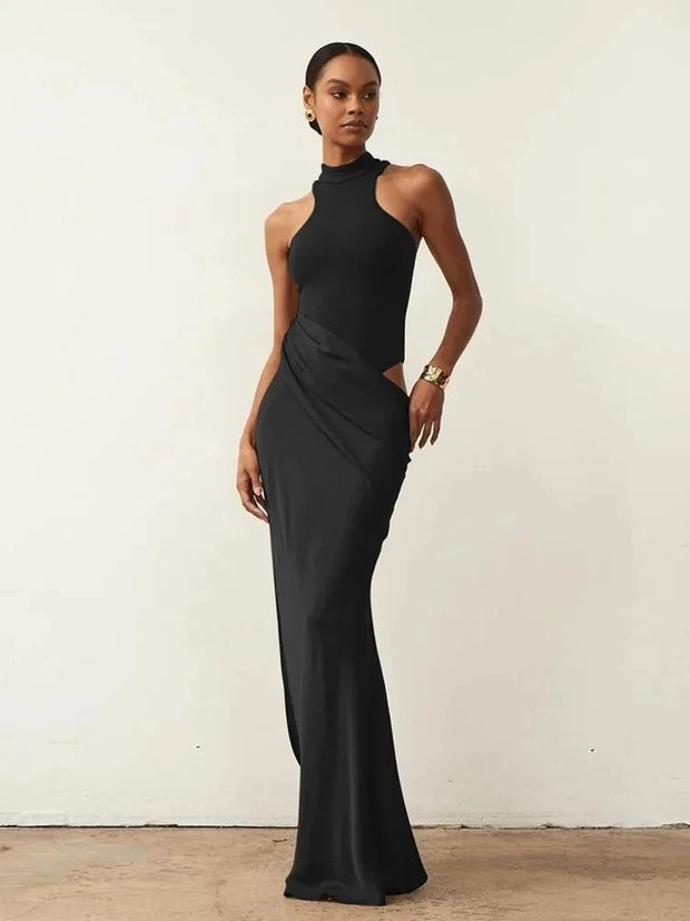 JULISSA MO Satin Sexy Hollow Mini Dress